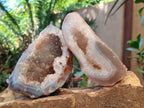 Polished and Natural Agate Nodules with Crystalline Geode Centres x 5 From Maintirano, Madagascar - Toprock Gemstones and Minerals 