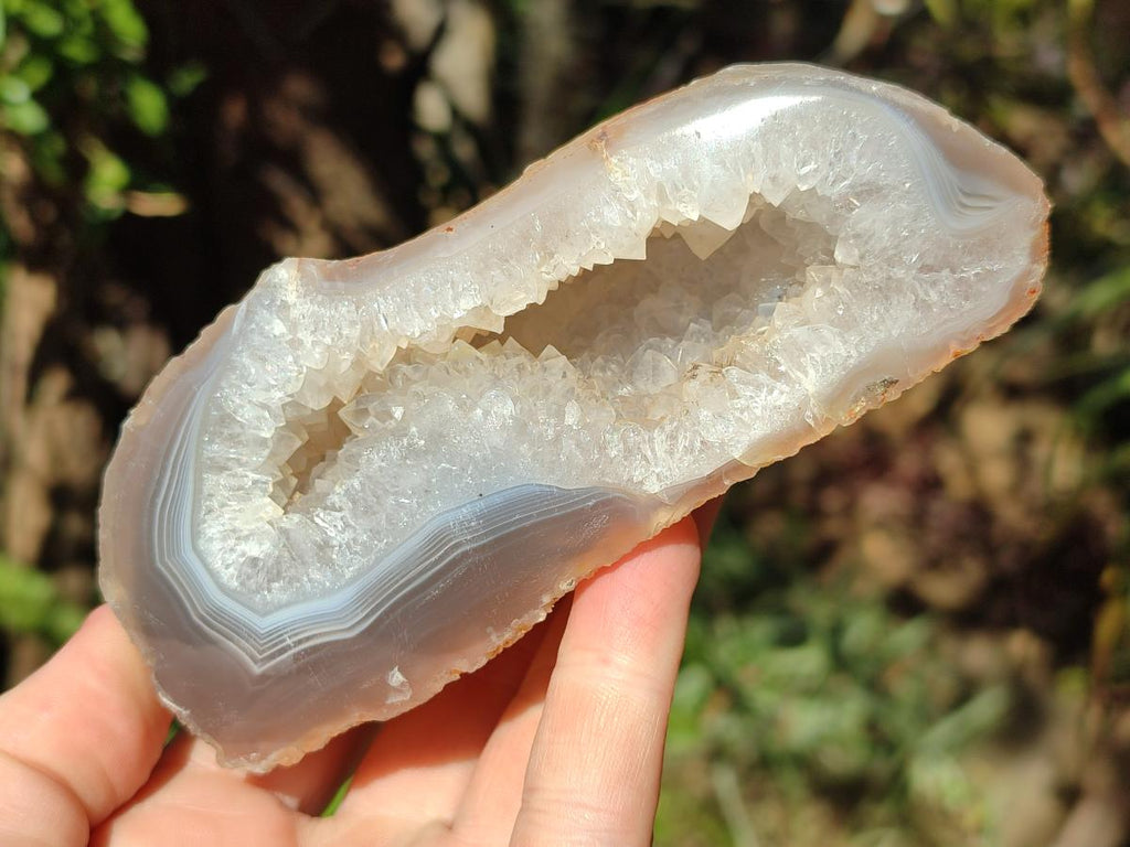 Polished and Natural Agate Nodules with Crystalline Geode Centres x 5 From Maintirano, Madagascar - Toprock Gemstones and Minerals 