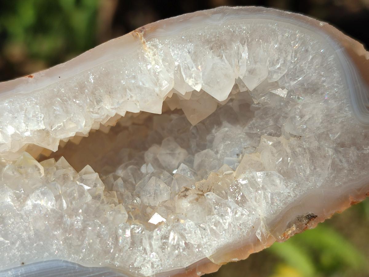 Polished and Natural Agate Nodules with Crystalline Geode Centres x 5 From Maintirano, Madagascar - Toprock Gemstones and Minerals 