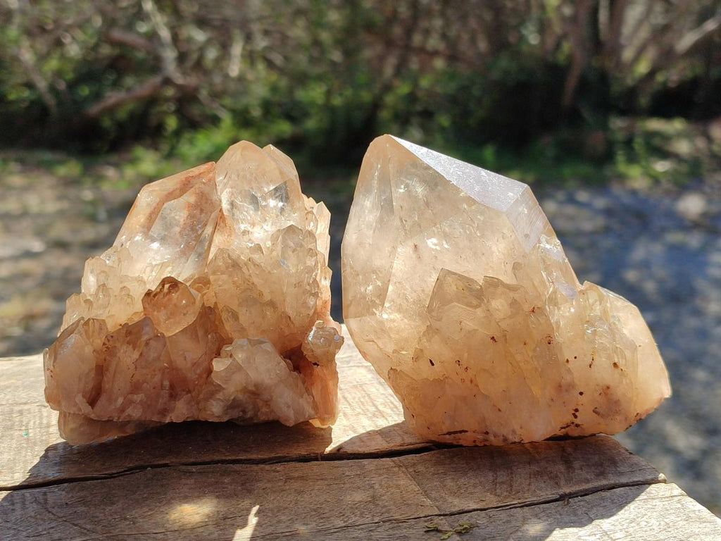 Natural Cascading Clear Luena Quartz Crystals and Clusters x 4 From Luena, Congo - Toprock Gemstones and Minerals 