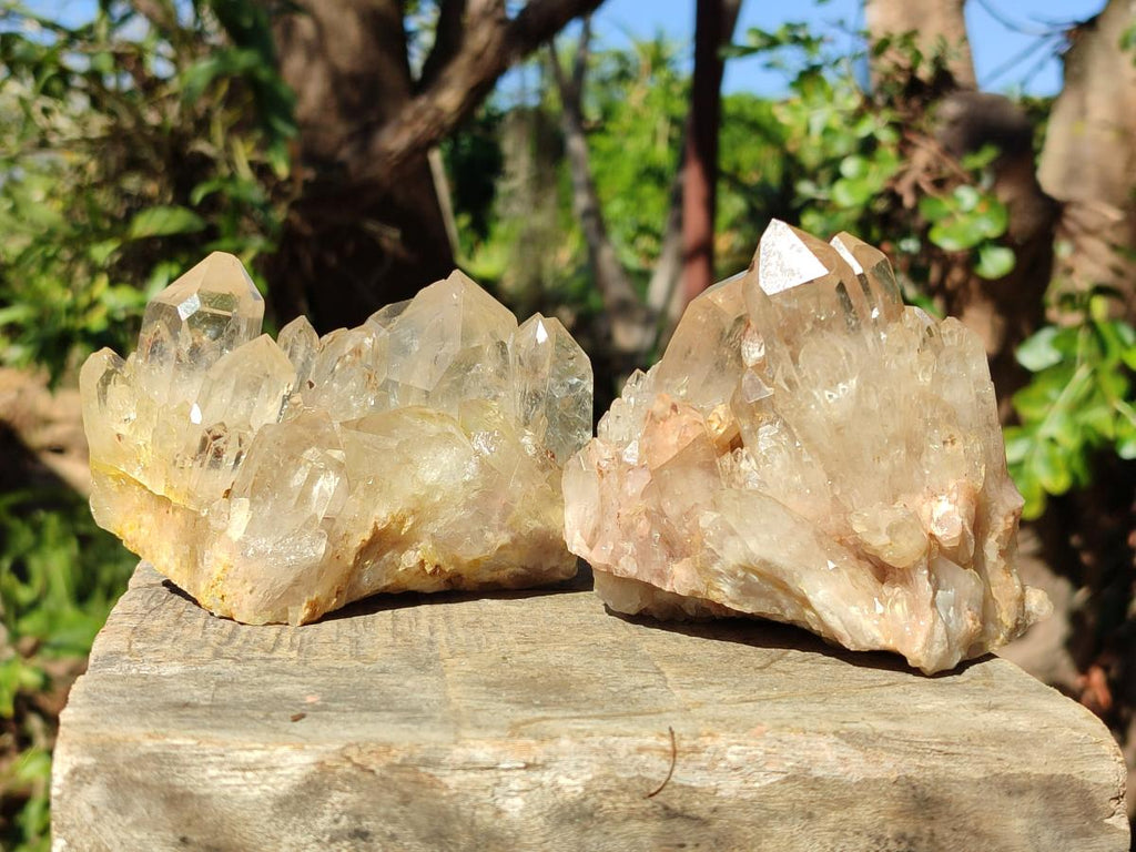 Natural Cascading Clear Luena Quartz Crystals and Clusters x 4 From Luena, Congo - Toprock Gemstones and Minerals 