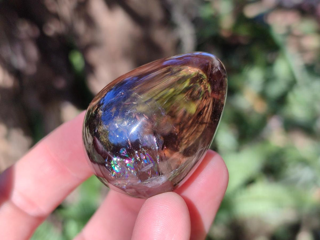 Polished Smokey Window Quartz Eggs x 12 From Madagascar - Toprock Gemstones and Minerals 