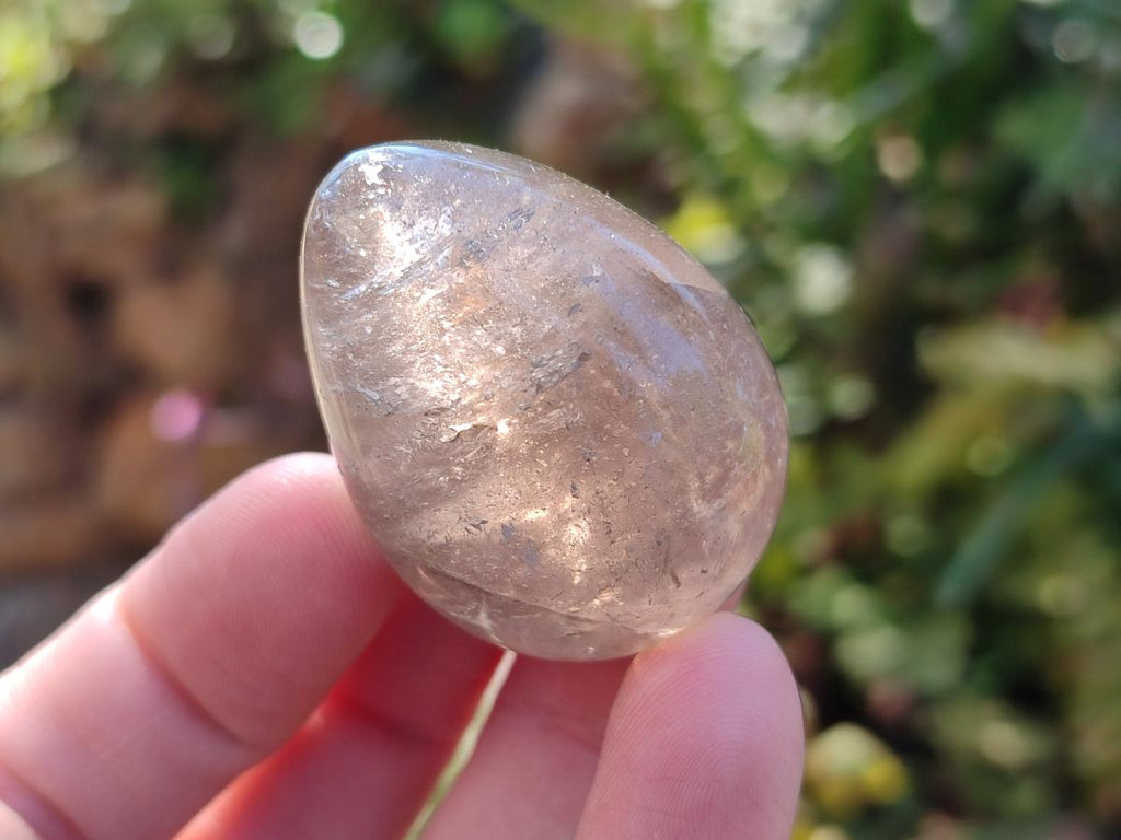 Polished Smokey Window Quartz Eggs x 12 From Madagascar - Toprock Gemstones and Minerals 