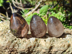 Polished Smokey Window Quartz Eggs x 12 From Madagascar - Toprock Gemstones and Minerals 