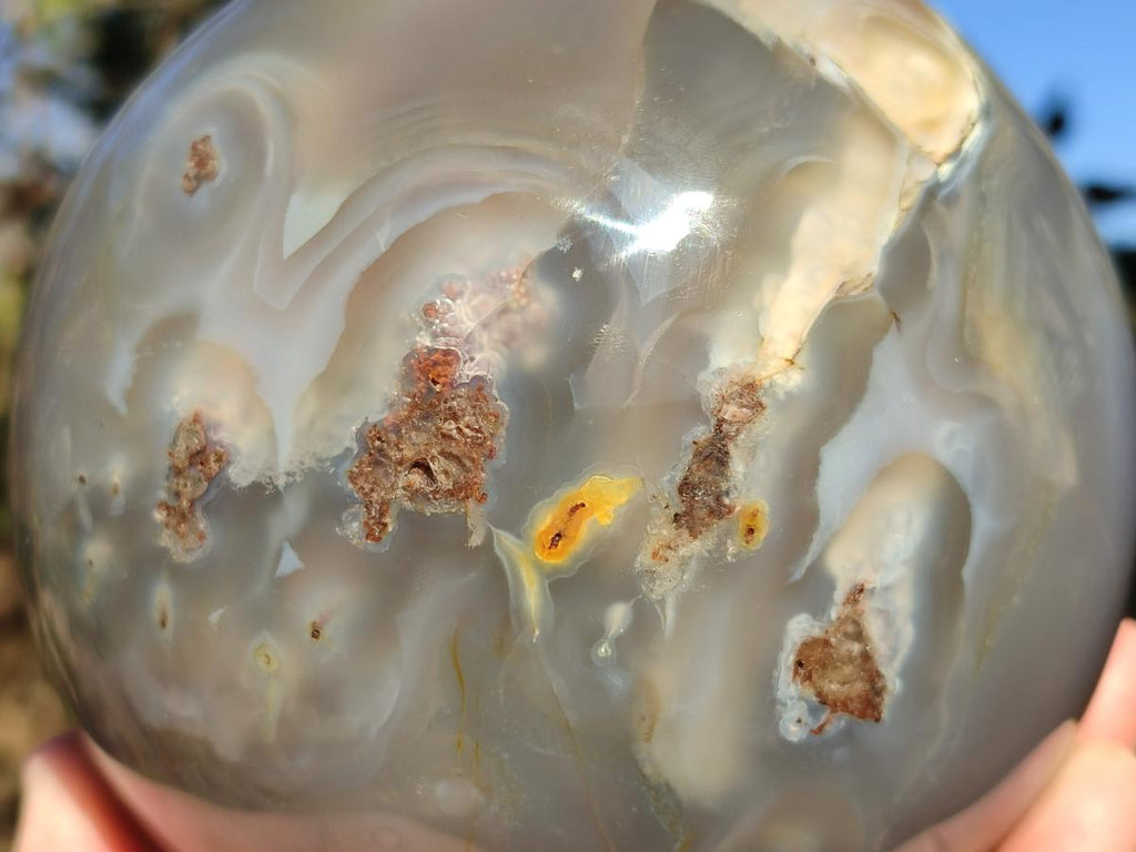Polished XL Banded Agate Sphere x 1 From Madagascar - Toprock Gemstones and Minerals 