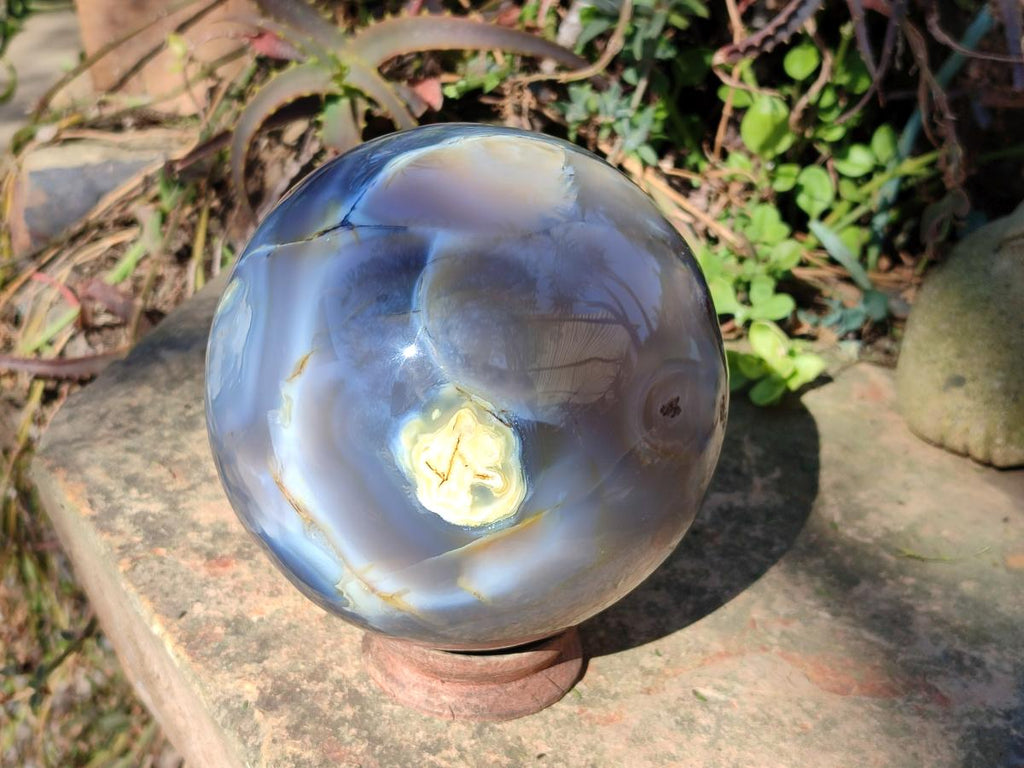 Polished XL Banded Agate Sphere x 1 From Madagascar - Toprock Gemstones and Minerals 