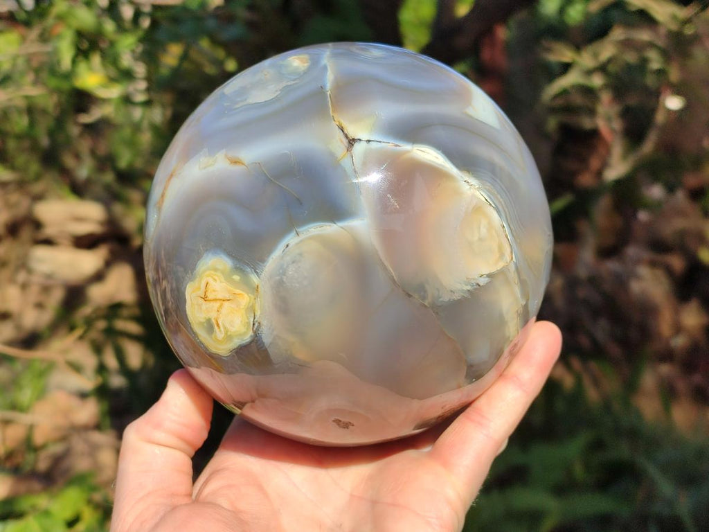 Polished XL Banded Agate Sphere x 1 From Madagascar - Toprock Gemstones and Minerals 