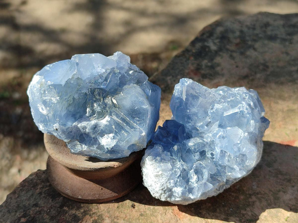 Natural Blue Celestite Specimens x 24 From Sakoany, Madagascar - Toprock Gemstones and Minerals 