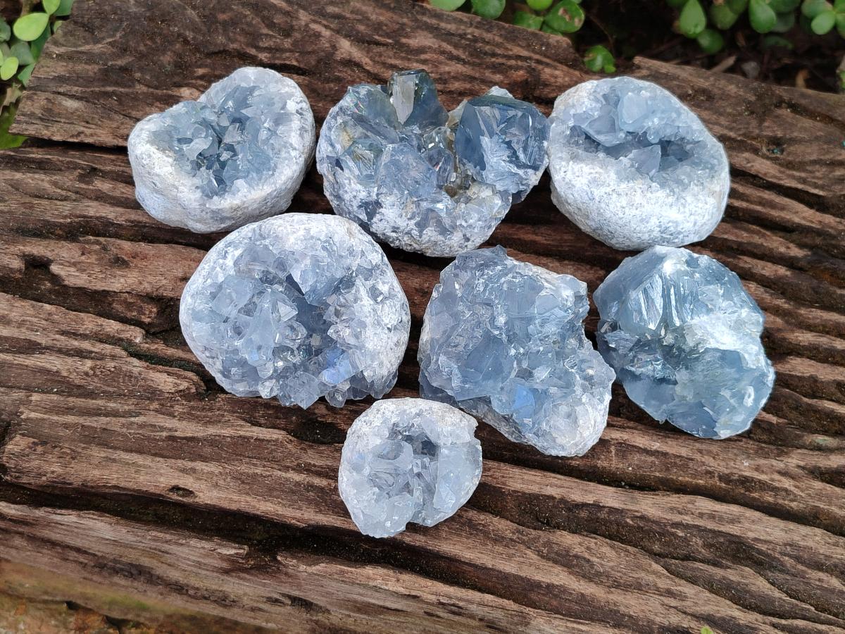 Natural Blue Celestite Specimens x 24 From Sakoany, Madagascar - Toprock Gemstones and Minerals 