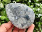 Polished and Natural Blue Celestite Eggs x 2 From Sakoany, Madagascar - Toprock Gemstones and Minerals 