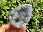 Polished and Natural Blue Celestite Eggs x 2 From Sakoany, Madagascar - Toprock Gemstones and Minerals 