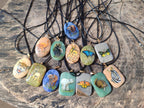 Polished Mixed Multi Mineral Hand Painted Necklaces x 18 From Madagascar - Toprock Gemstones and Minerals 