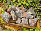 Natural Cobbed Bloodstone Pieces x 11 From Swaziland