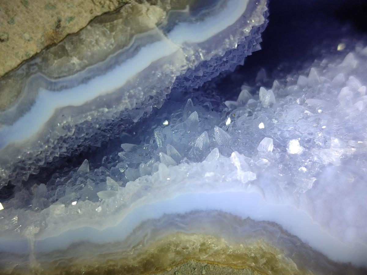 Polished and Natural Blue Lace Agate Standing Display Piece x 1 From Nsanje, Malawi - Toprock Gemstones and Minerals 