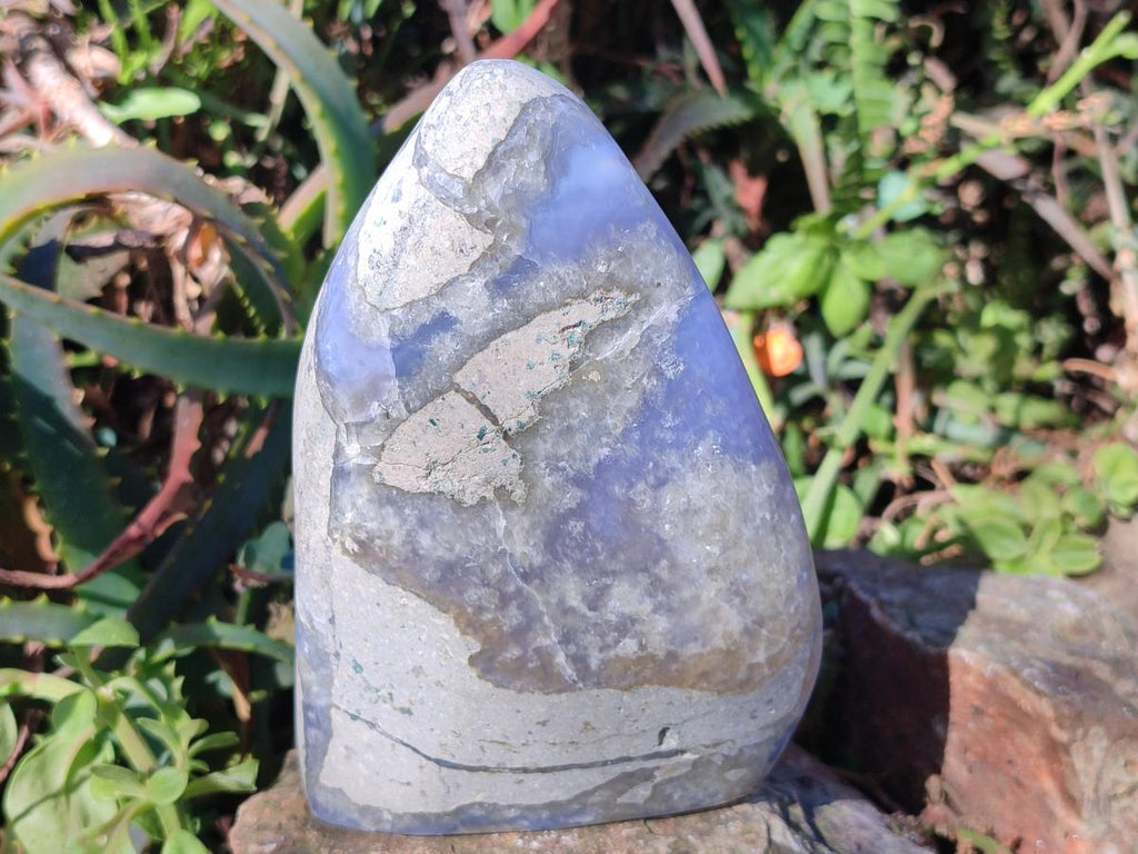 Polished and Natural Blue Lace Agate Standing Display Piece x 1 From Nsanje, Malawi - Toprock Gemstones and Minerals 
