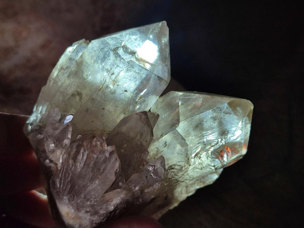 Natural Cascading Clear Smokey Citrine Crystal Quartz Clusters x 6 From Luena, Congo - Toprock Gemstones and Minerals 