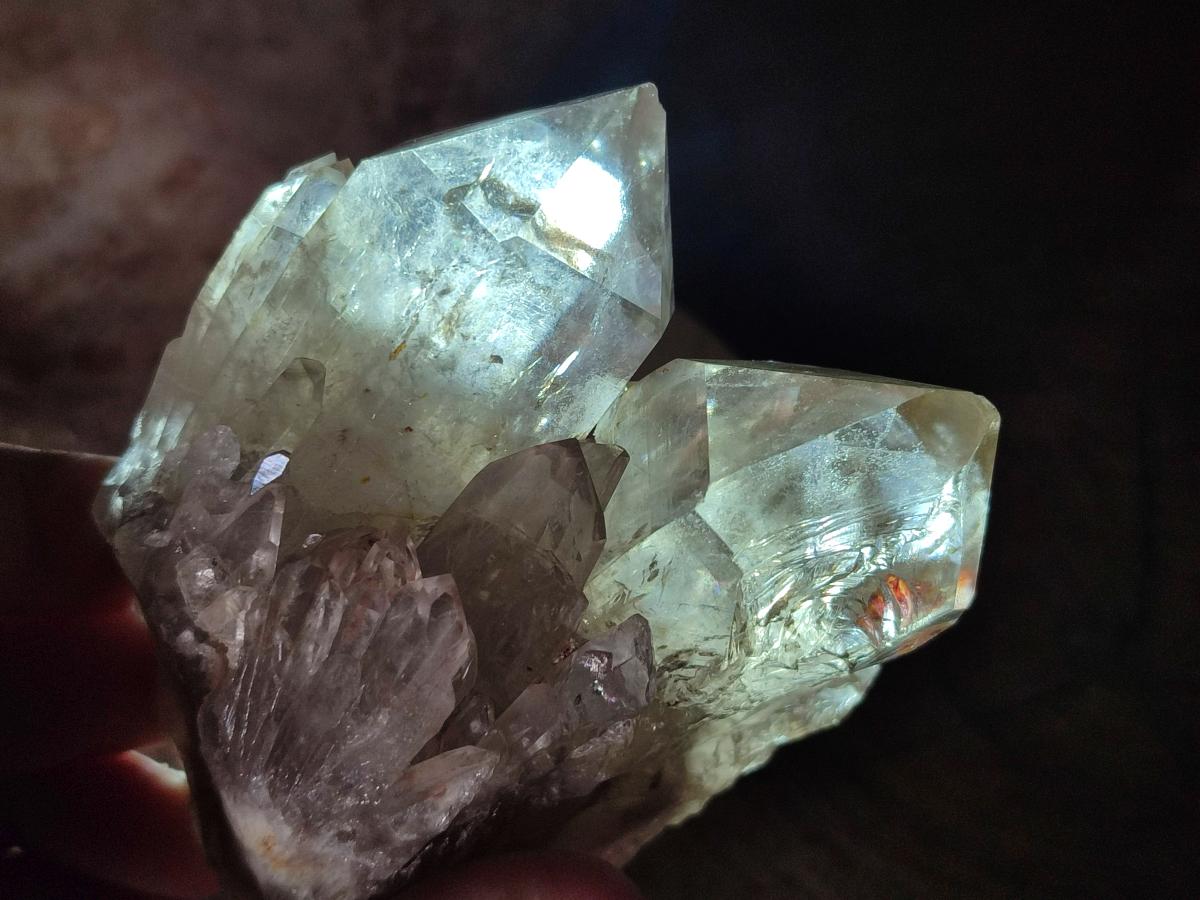 Natural Cascading Clear Smokey Citrine Crystal Quartz Clusters x 6 From Luena, Congo - Toprock Gemstones and Minerals 