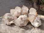 Natural Cascading Clear Smokey Citrine Crystal Quartz Clusters x 6 From Luena, Congo - Toprock Gemstones and Minerals 