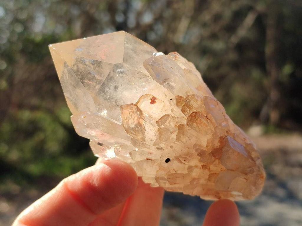 Natural Cascading Clear Smokey Citrine Crystal Quartz Clusters x 6 From Luena, Congo - Toprock Gemstones and Minerals 