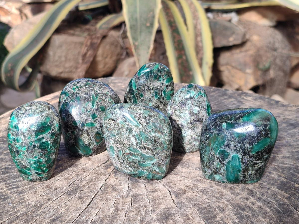 Polished Emerald Mica 'Mutokolite' Standing Display Pieces x 6 From Mutoko, Zimbabwe - Toprock Gemstones and Minerals 