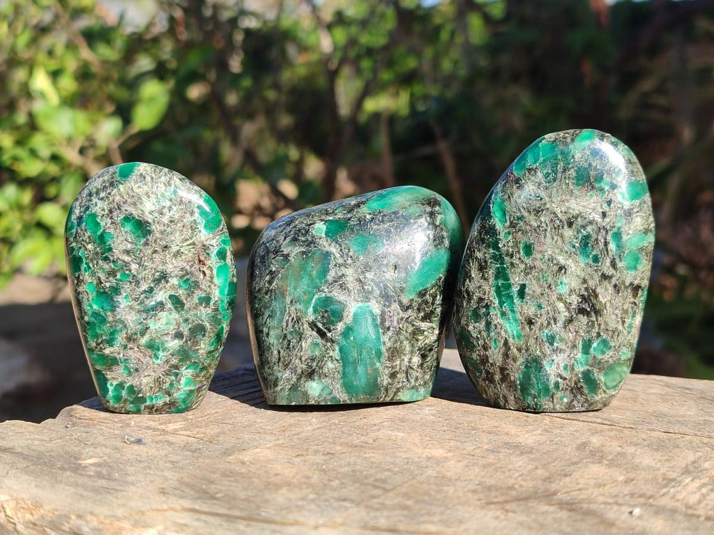 Polished Emerald Mica 'Mutokolite' Standing Display Pieces x 6 From Mutoko, Zimbabwe - Toprock Gemstones and Minerals 