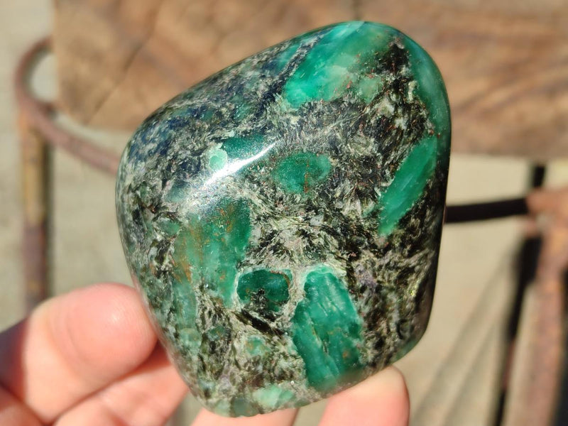Polished Emerald Mica 'Mutokolite' Standing Display Pieces x 6 From Mutoko, Zimbabwe - Toprock Gemstones and Minerals 