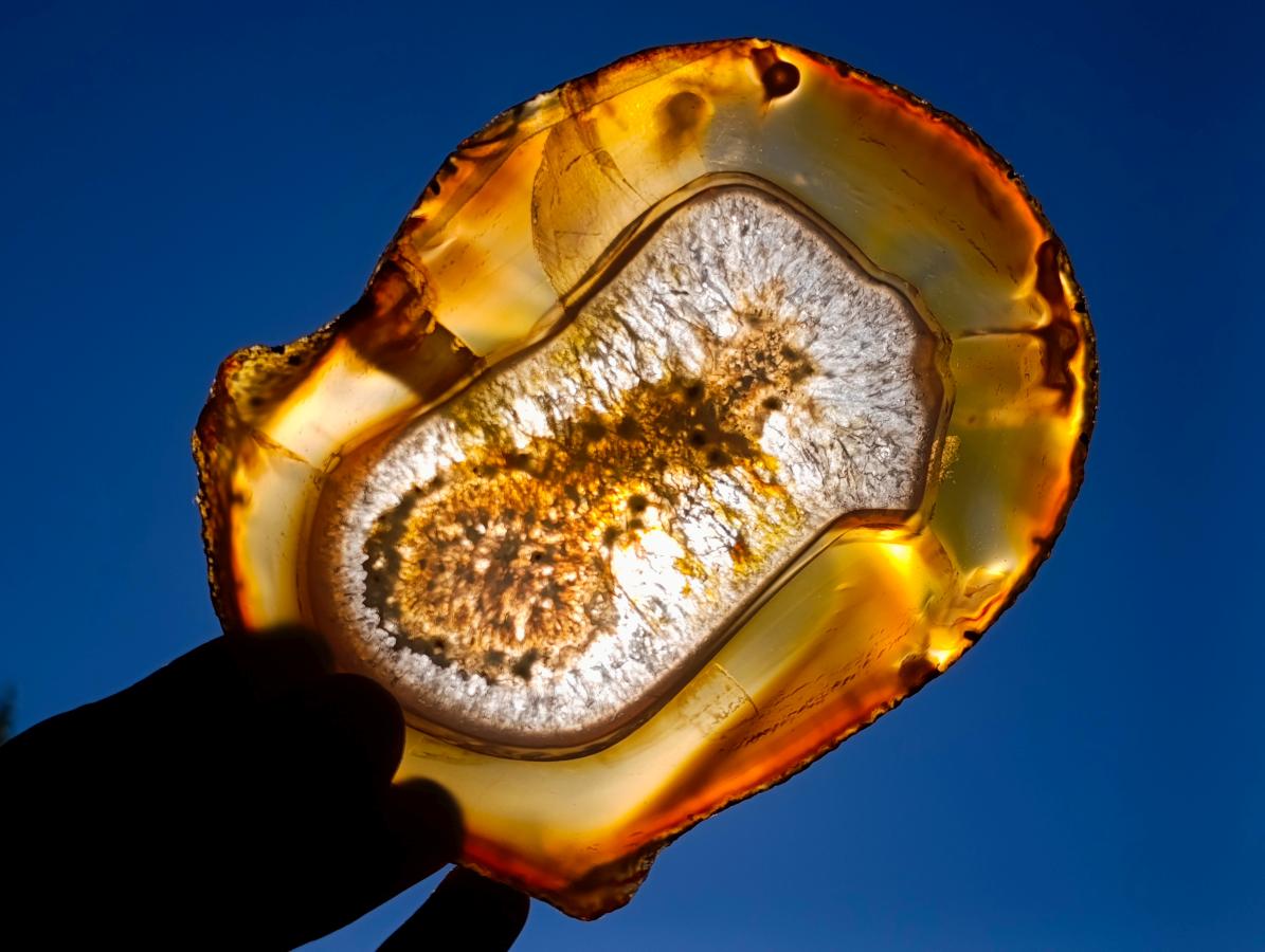 Polished Banded Agate Slices with Natural Edging x 6 From Madagascar - Toprock Gemstones and Minerals 