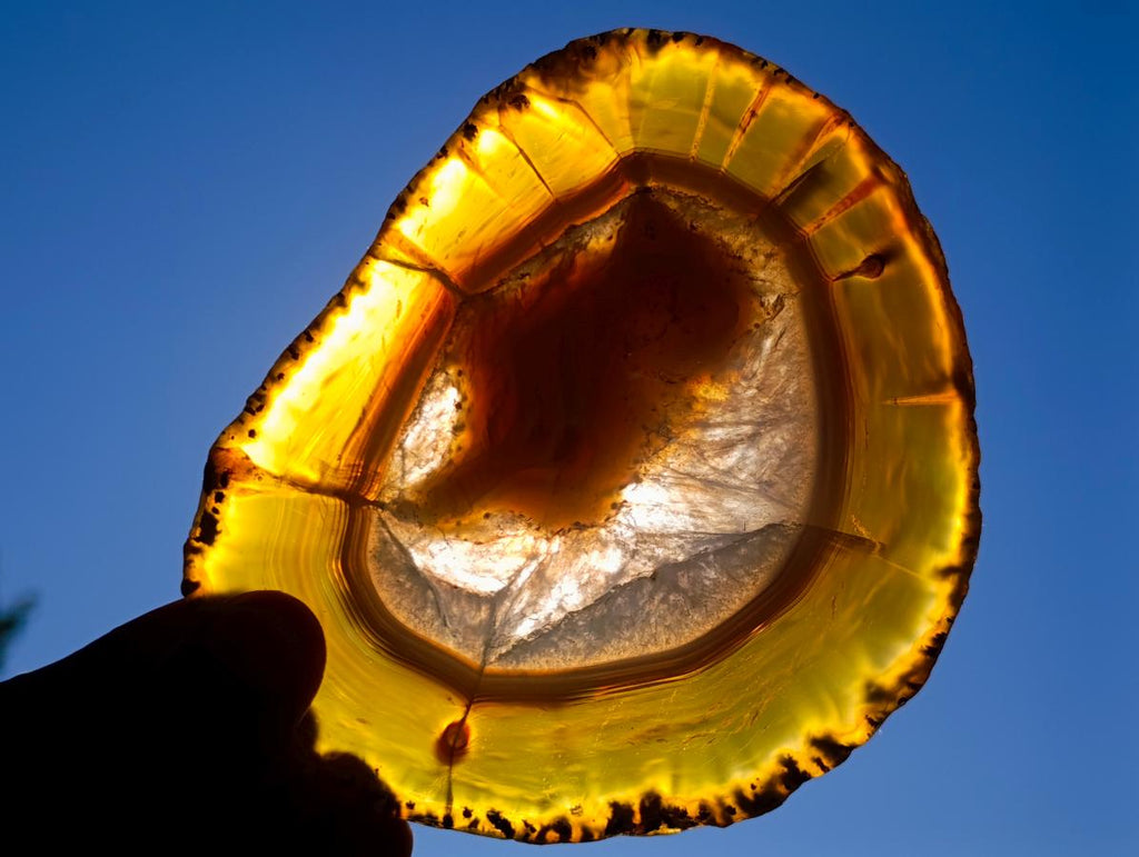 Polished Banded Agate Slices with Natural Edging x 6 From Madagascar - Toprock Gemstones and Minerals 