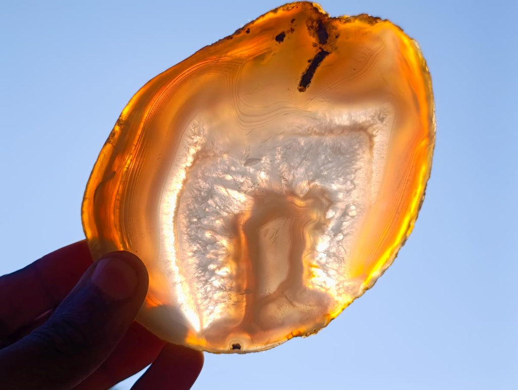 Polished Banded Agate Slices with Natural Edging x 6 From Madagascar - Toprock Gemstones and Minerals 