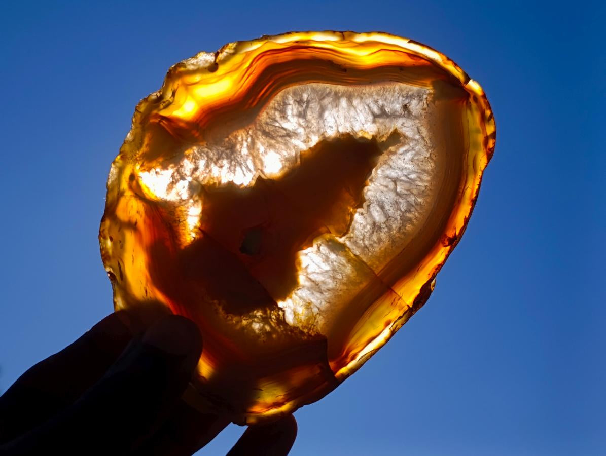 Polished Banded Agate Slices with Natural Edging x 6 From Madagascar - Toprock Gemstones and Minerals 