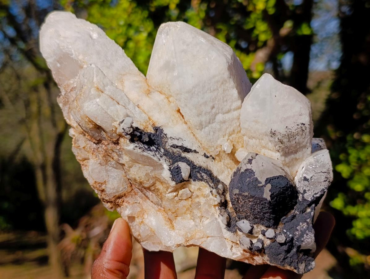 Natural Large Cascading "Anananas" Candle Quartz Clusters x 2 From Antsirabe, Madagascar - Toprock Gemstones and Minerals 