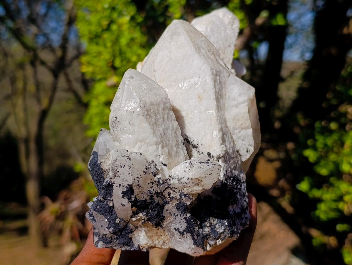 Natural Large Cascading "Anananas" Candle Quartz Clusters x 2 From Antsirabe, Madagascar - Toprock Gemstones and Minerals 
