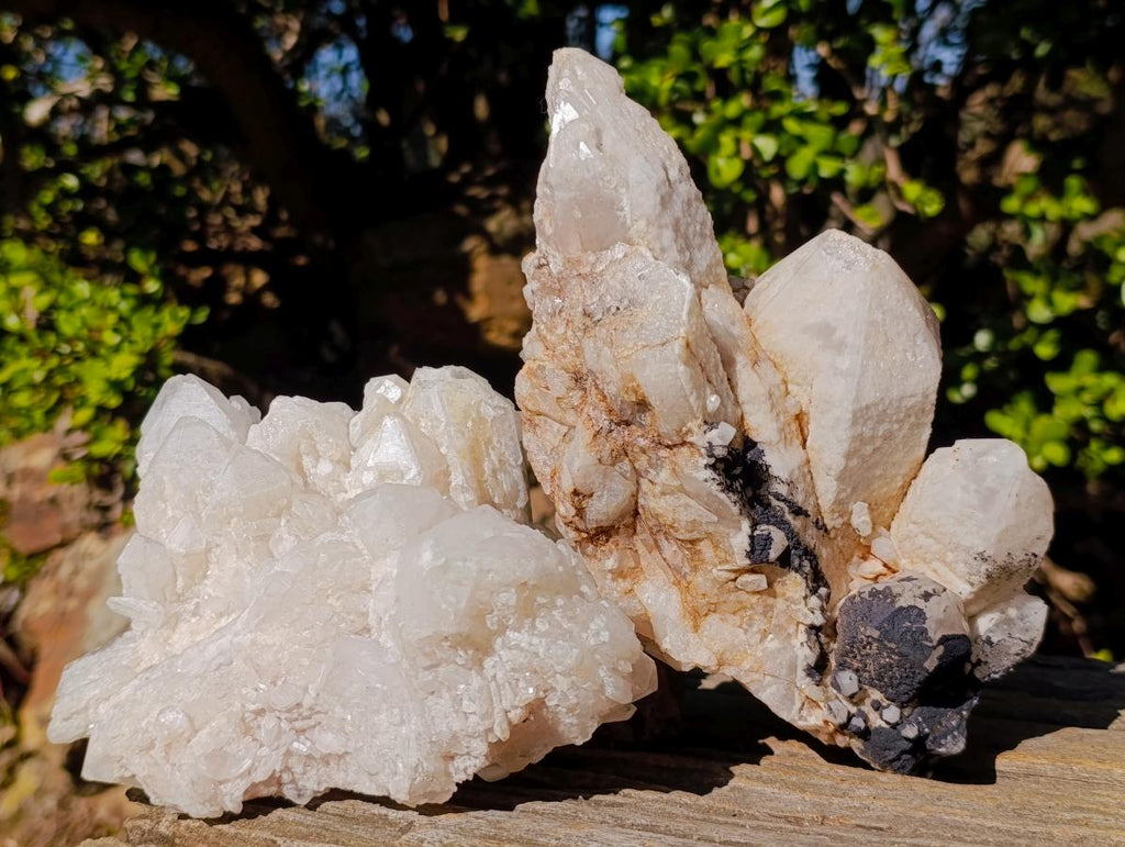 Natural Large Cascading "Anananas" Candle Quartz Clusters x 2 From Antsirabe, Madagascar - Toprock Gemstones and Minerals 
