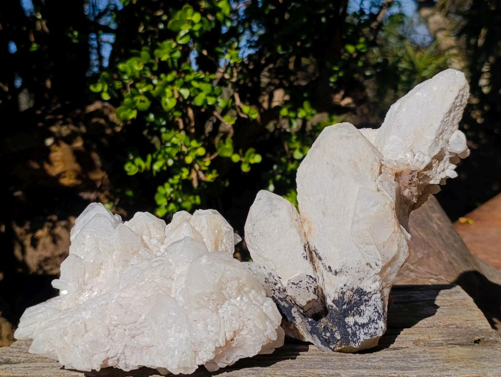 Natural Large Cascading "Anananas" Candle Quartz Clusters x 2 From Antsirabe, Madagascar - Toprock Gemstones and Minerals 
