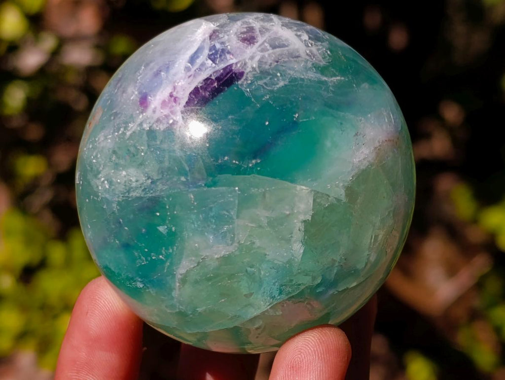 Polished Watermelon Fluorite Spheres x 4 From Uis, Namibia - Toprock Gemstones and Minerals 