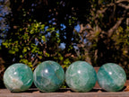 Polished Watermelon Fluorite Spheres x 4 From Uis, Namibia - Toprock Gemstones and Minerals 