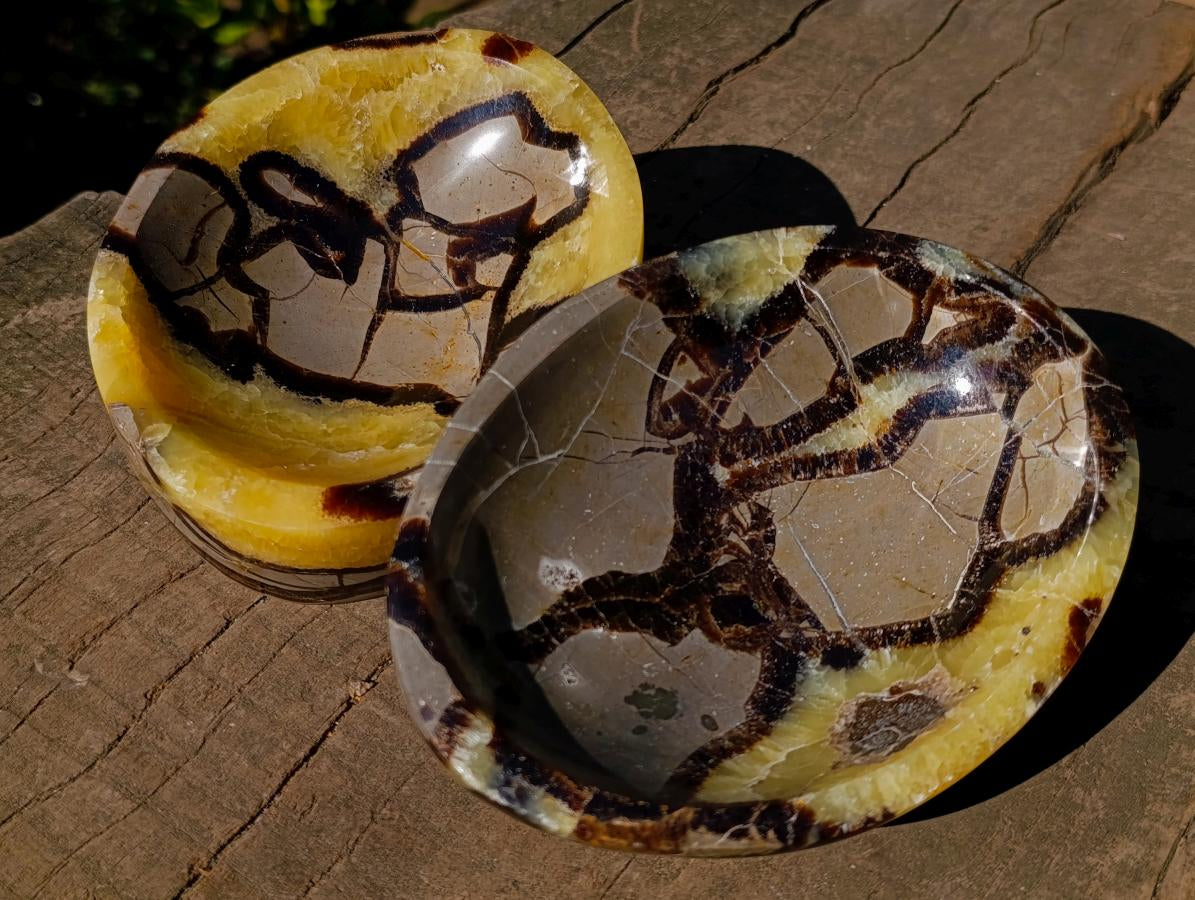 Polished Septerye Bowls x 2 From Mahajanga, Madagascar - Toprock Gemstones and Minerals 