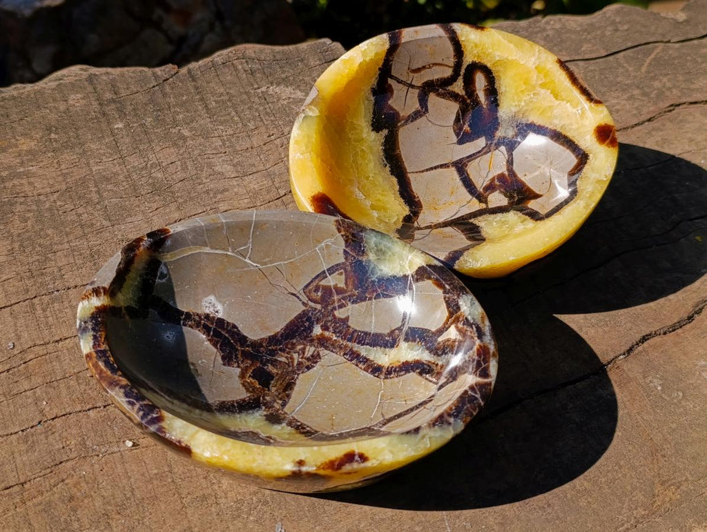 Polished Septerye Bowls x 2 From Mahajanga, Madagascar - Toprock Gemstones and Minerals 