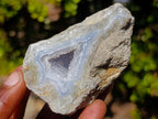 Polished One Side Blue Lace Agate Geodes x 12 From Nsanje, Malawi - Toprock Gemstones and Minerals 