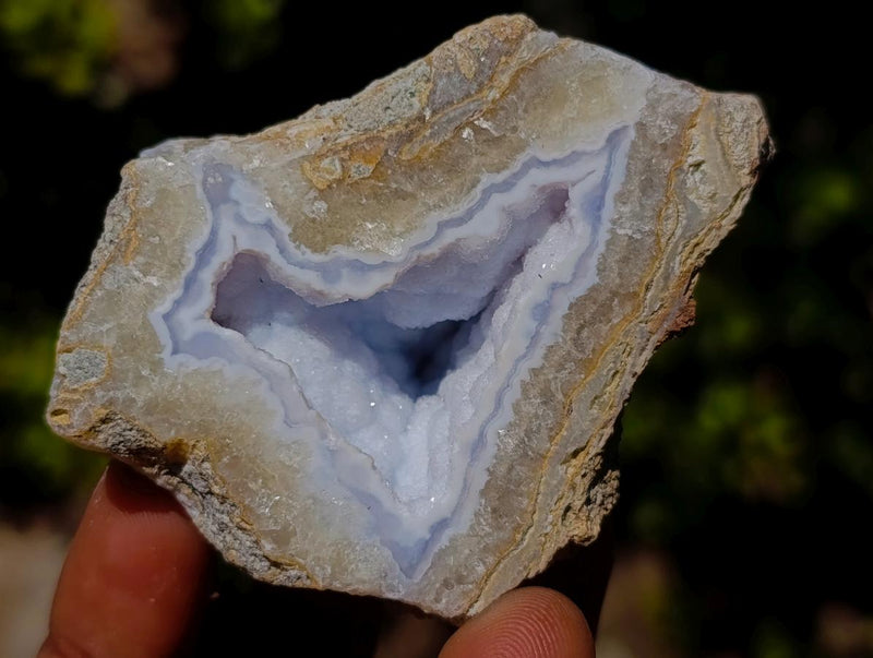 Polished One Side Blue Lace Agate Geodes x 12 From Nsanje, Malawi - Toprock Gemstones and Minerals 