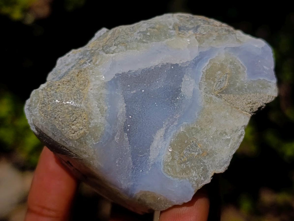Polished One Side Blue Lace Agate Geodes x 12 From Nsanje, Malawi - Toprock Gemstones and Minerals 
