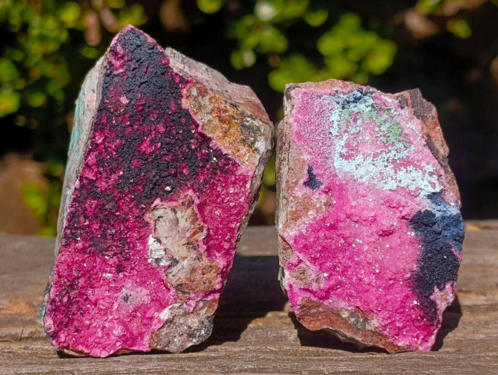 Natural Salrose Cobaltoan Dolomite Specimens with Chrysocolla and Heterogenite x 6 From Kakanda, Congo - Toprock Gemstones and Minerals 
