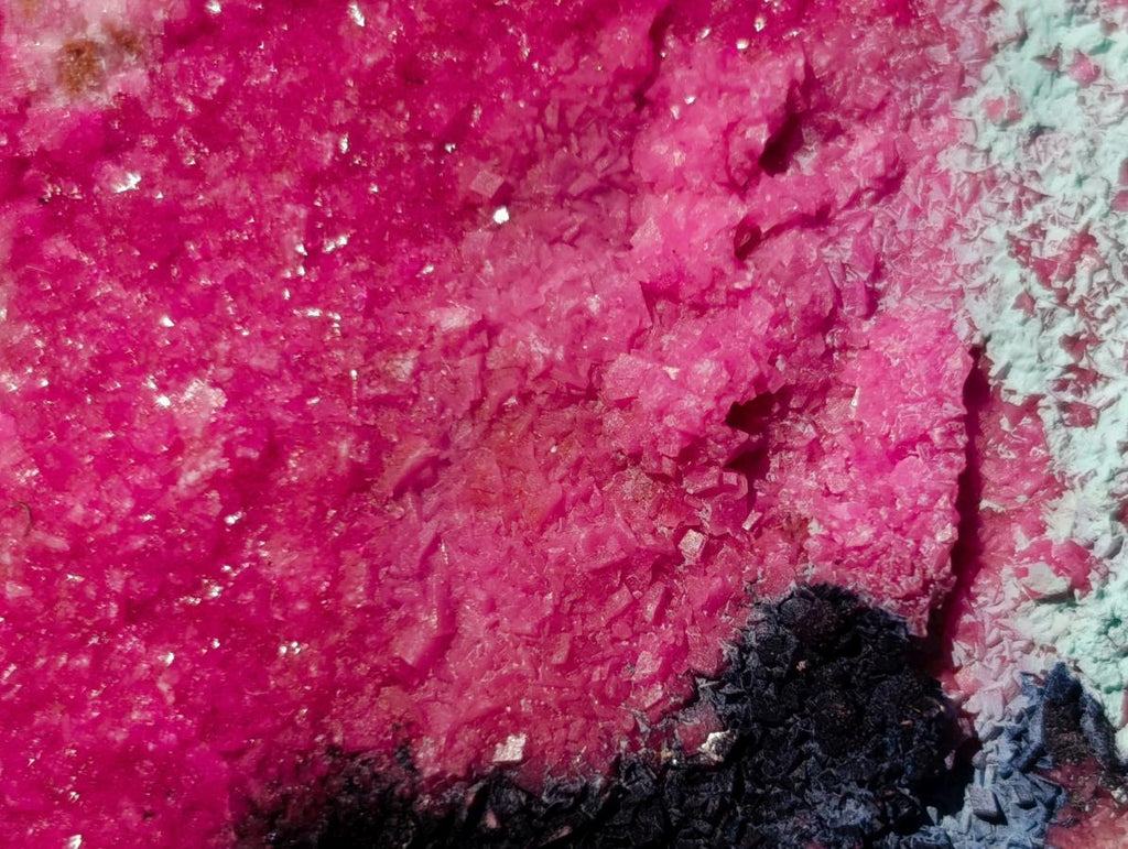 Natural Salrose Cobaltoan Dolomite Specimens with Chrysocolla and Heterogenite x 6 From Kakanda, Congo - Toprock Gemstones and Minerals 