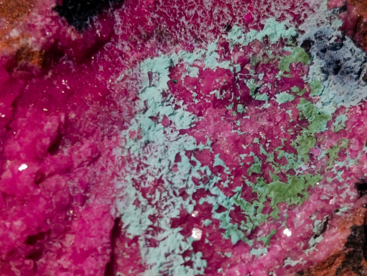 Natural Salrose Cobaltoan Dolomite Specimens with Chrysocolla and Heterogenite x 6 From Kakanda, Congo - Toprock Gemstones and Minerals 