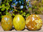Polished Green Opal Palm Stones x 12 From Betroka, Madagascar - Toprock Gemstones and Minerals 