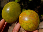 Polished Green Opal Palm Stones x 12 From Betroka, Madagascar - Toprock Gemstones and Minerals 