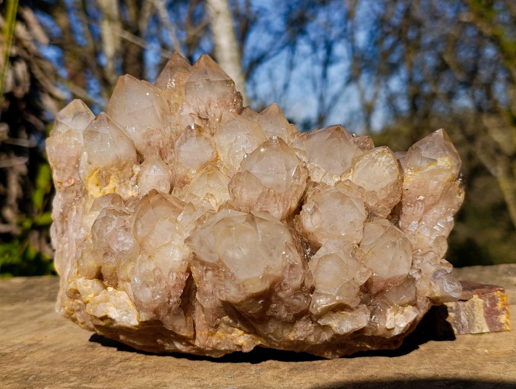 Natural Large Cascading White Phantom Smokey Luena Quartz Cluster x 1 From Luena, Congo - Toprock Gemstones and Minerals 