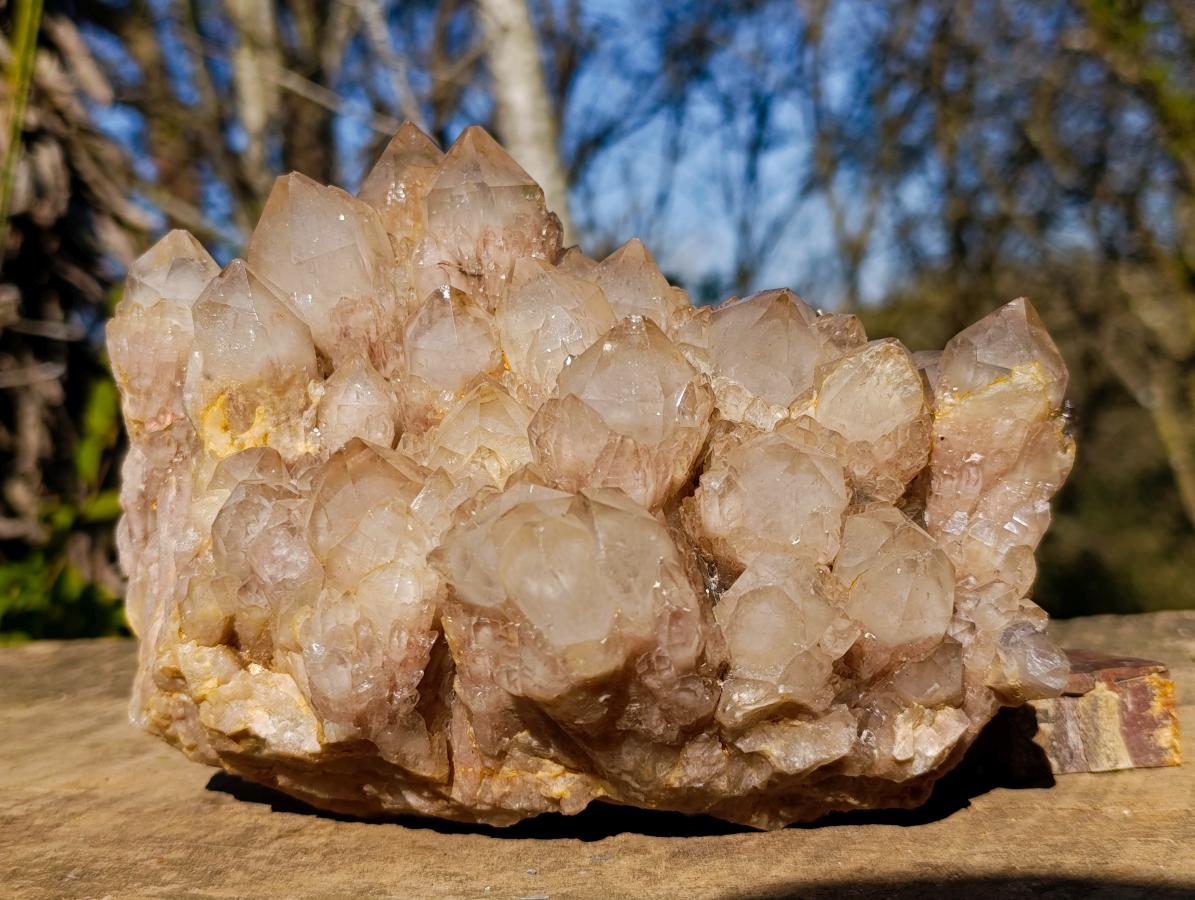 Natural Large Cascading White Phantom Smokey Luena Quartz Cluster x 1 From Luena, Congo - Toprock Gemstones and Minerals 