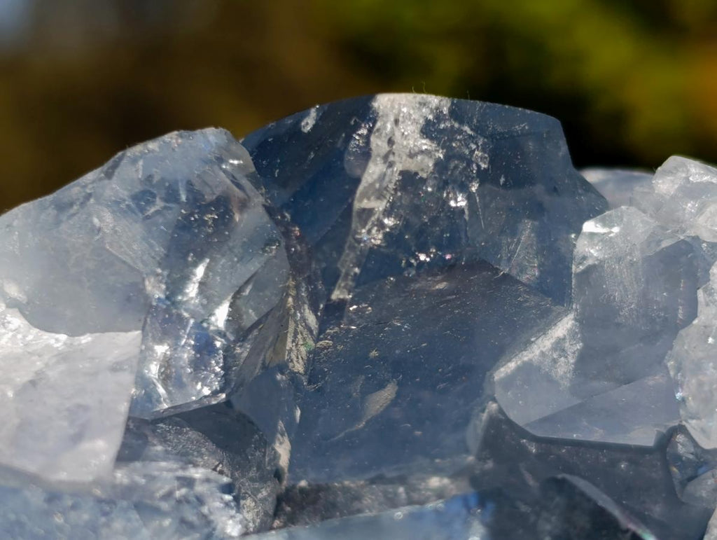 Polished and Natural Blue Celestite Eggs x 6 From Sakoany, Madagascar - Toprock Gemstones and Minerals 