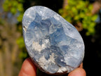 Polished and Natural Blue Celestite Eggs x 6 From Sakoany, Madagascar - Toprock Gemstones and Minerals 